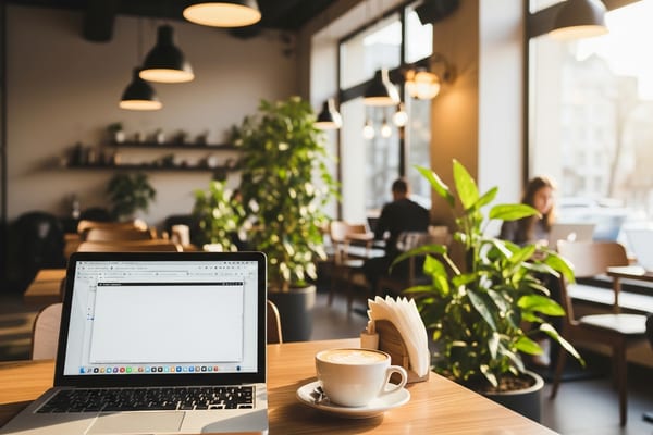 Cafe workspace for remote work